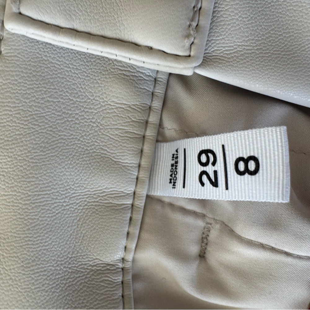 LOFT Women’s Ivory Faux Leather Pants - Picture 5 of 6